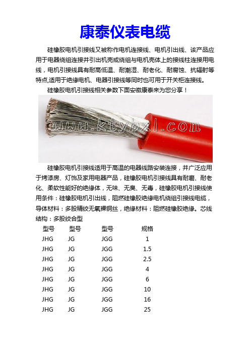 硅橡胶电机引出线