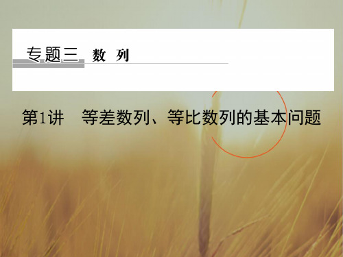 2018届高考数学二轮复习浙江专用课件：专题三 数 列 第1讲 精品