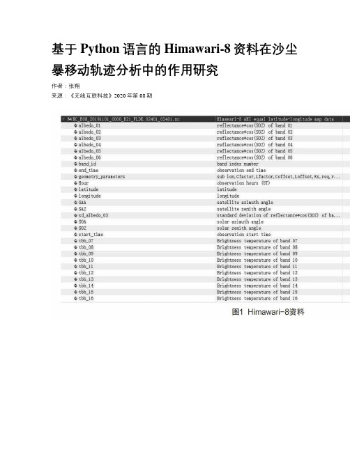 基于Python语言的Himawari-8资料在沙尘暴移动轨迹分析中的作用研究