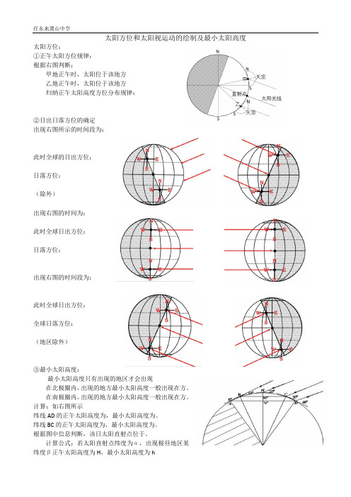 高中地理教学：地球运动之太阳方位及太阳视运动图的绘制