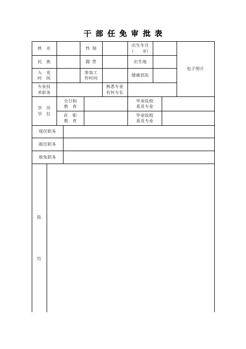 干部任免审批表