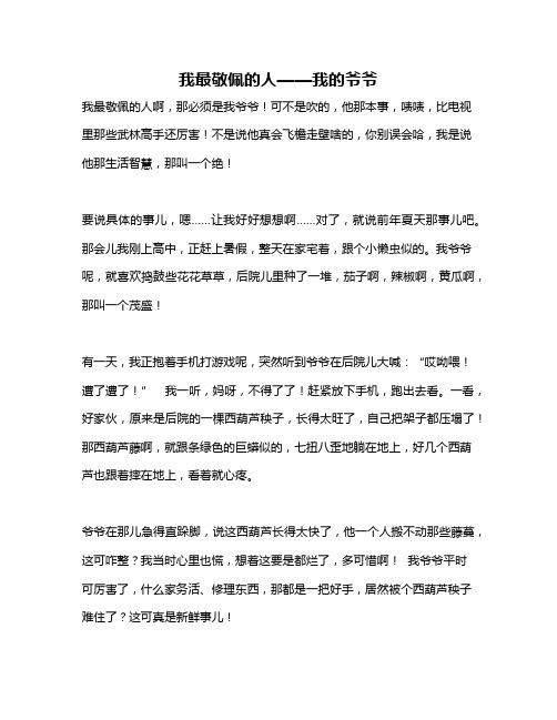 作文《我最敬佩的人——我的爷爷》