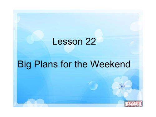 2016冀教版七年级英语下册lesson 22_Big Plan for the Weekend