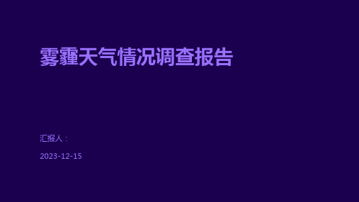 雾霾天气情况调查报告