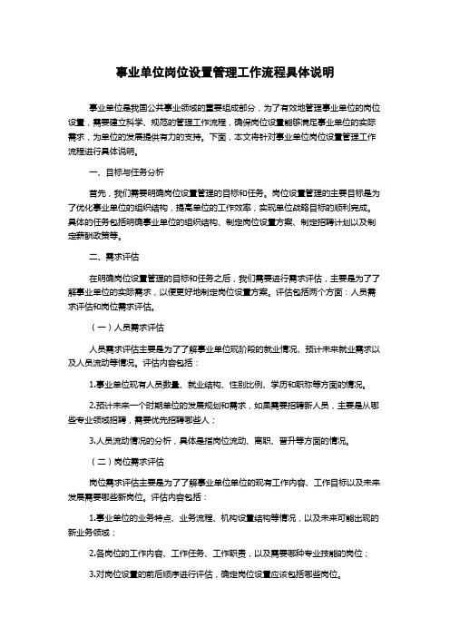 事业单位岗位设置管理工作流程具体说明