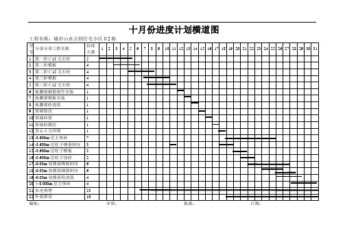 每月进度计划横道图