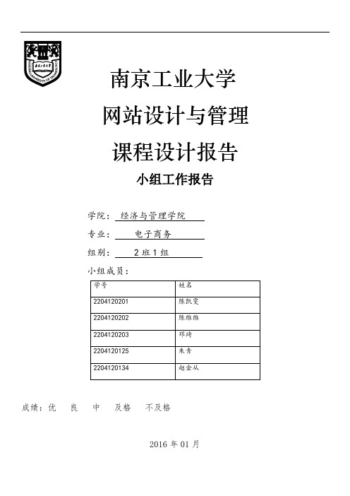 电商网站设计小组报告概诉