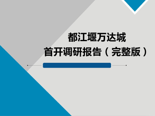 成都都江堰万达城项目首开调研报告