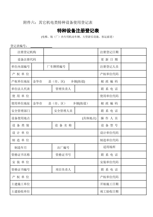 叉车使用登记表【范本模板】