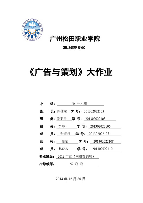 广告策划大作业