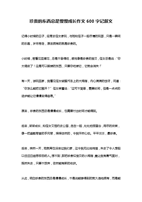 珍贵的东西总是慢慢成长作文600字记叙文