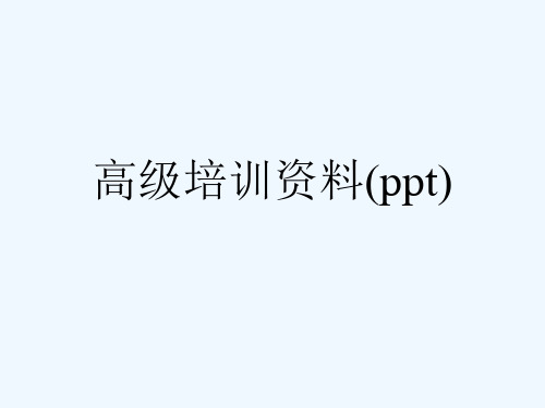 高级培训资料(ppt)