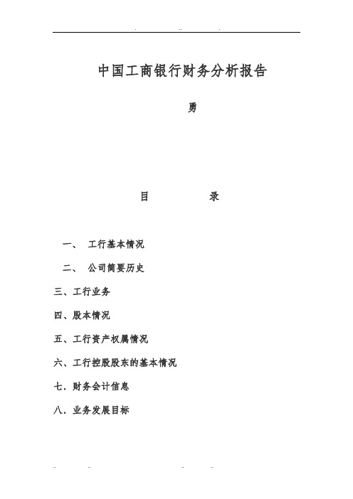 中国工商银行财务分析报告研讨