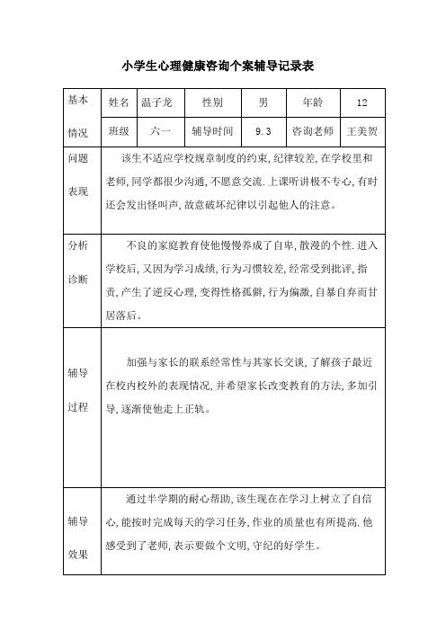 3个案辅导记录表