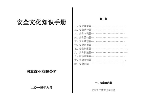 煤矿场安全文化知识手册2