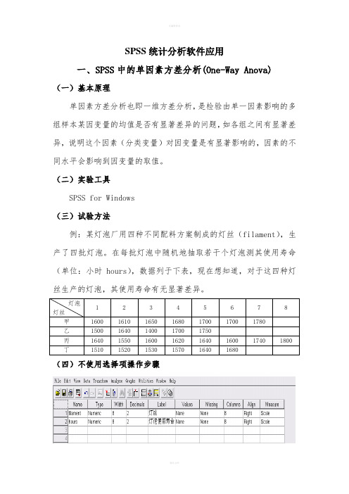 SPSS中的单因素方差分析(One-Way Anova)