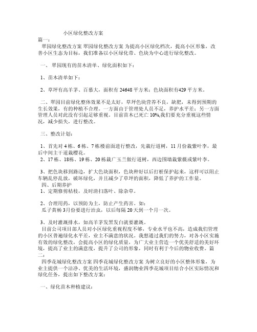 小区绿化整改方案