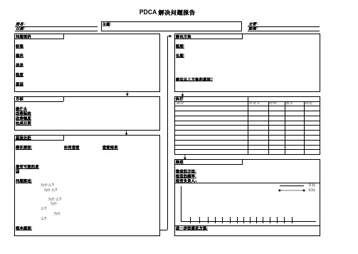 PDCA 解决问题表格