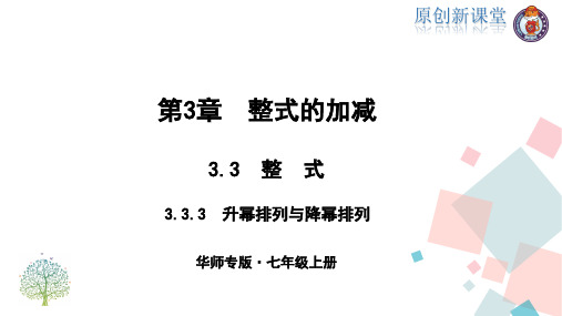 3.3 整 式 3.3.3 升幂排列与降幂排列   【华师版】七年级上册数学 