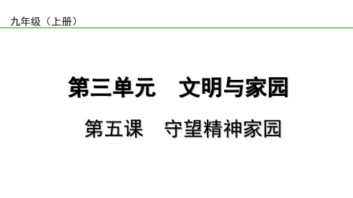 2023中考道德与法治一轮复习课本考点梳理九年级(上)第五课  守望精神家园