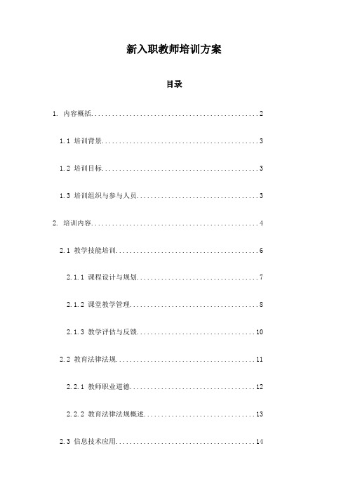 新入职教师培训方案