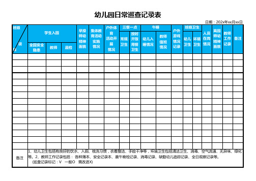 幼儿园日常巡查记录表