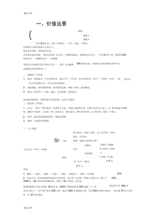 最新安利价值远景等四课内容笔记