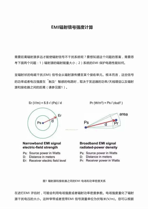 EMI辐射信号强度计算