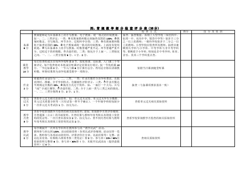 四常规教学部分检查评分表