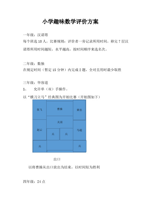 小学趣味数学评价方案