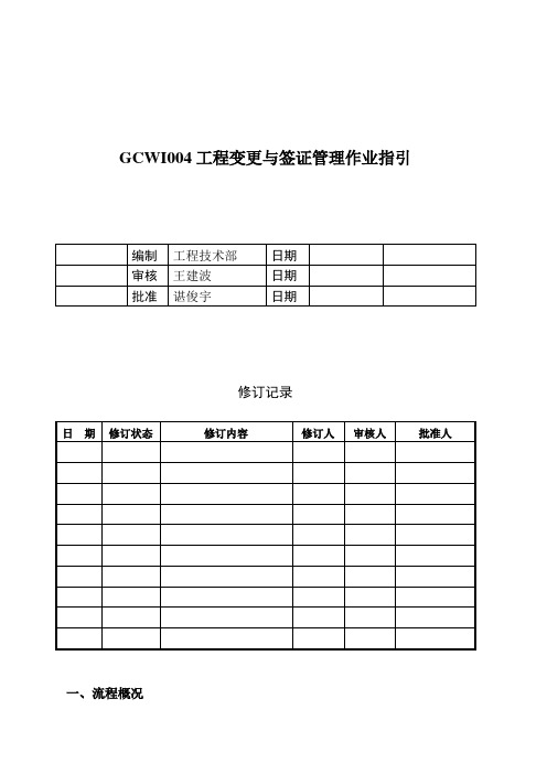 GCWI004工程变更与签证管理作业指引