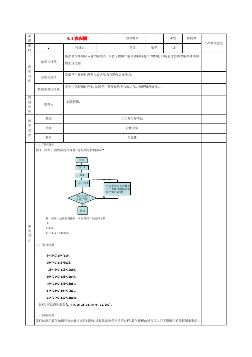 甘肃省宁县第五中学高中数学 4.1流程图教案 新人教版选修1-2