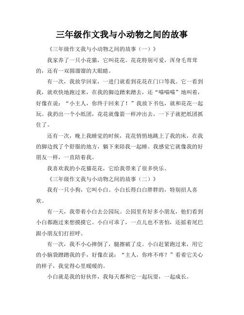 三年级作文我与小动物之间的故事