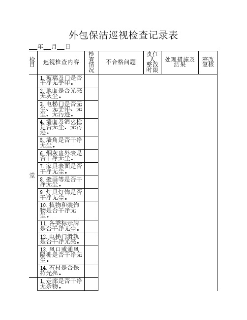 外包保洁巡视检查表