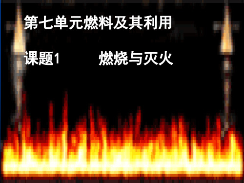 九年级上册化学第七单元燃料及其利用 课题1 燃烧和灭火 (共11张PPT)