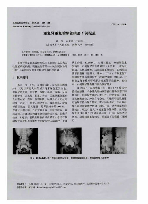 重复肾重复输尿管畸形1例报道