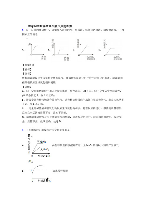 2020-2021备战中考化学 金属与酸反应的图像 培优练习(含答案)及答案