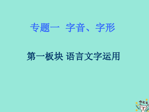 浙江高考语文复习练习题 字音字形课件