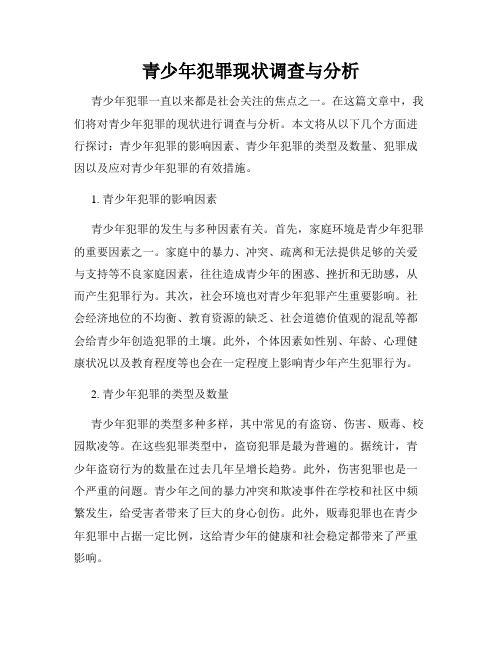 青少年犯罪现状调查与分析