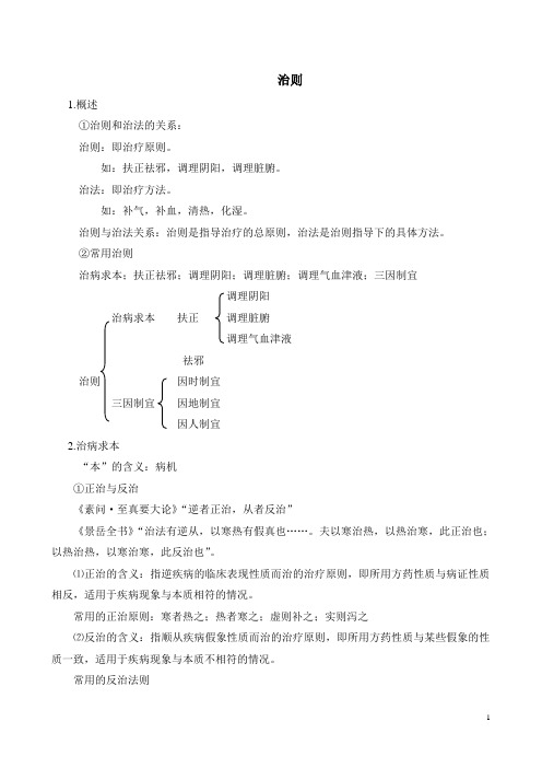 中医学基础(治则)