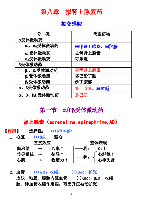 第八章  拟肾上腺素药