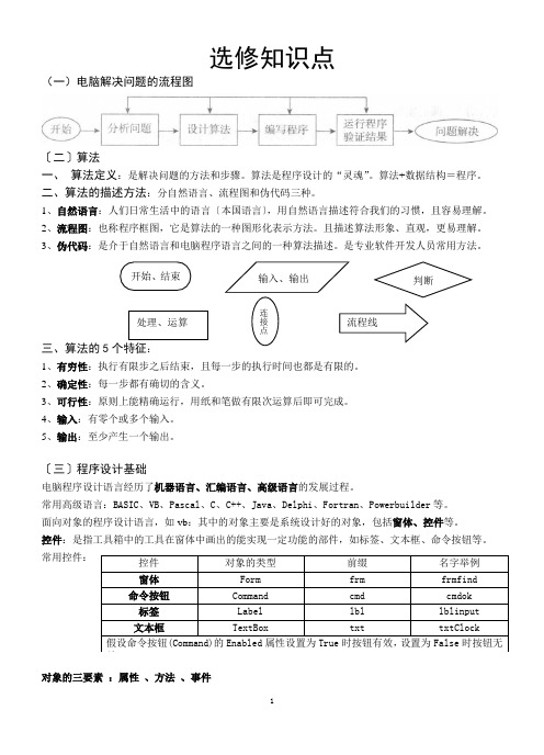 2017-信息技术vb选修知识点