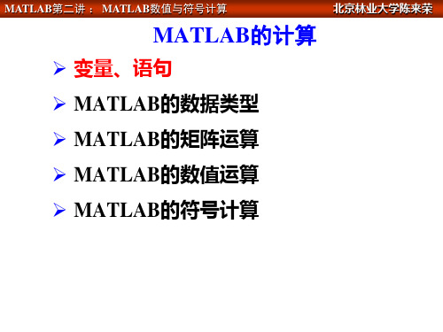 MATLAB的计算