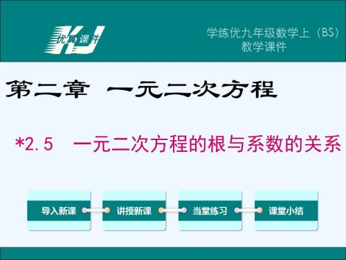 2.5 一元二次方程的根与系数的关系