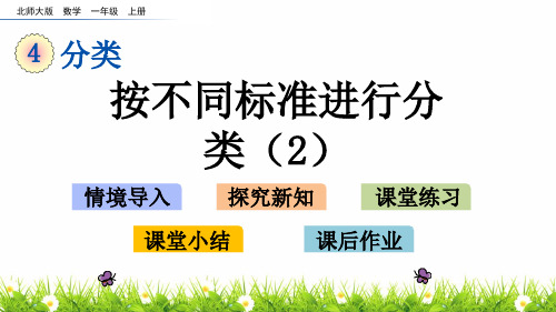 最新北师大版数学一年级上册《按不同标准进行分类》精品课件