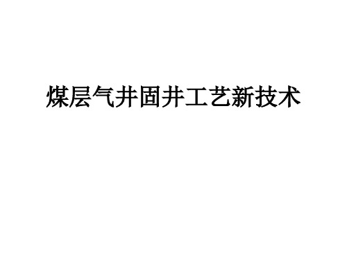 煤层气井固井工艺新技术