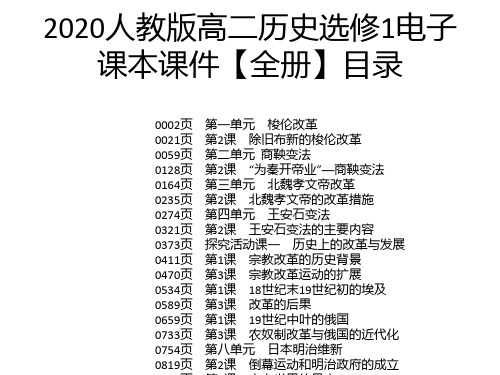 2020人教版高二历史选修1电子课本课件【全册】