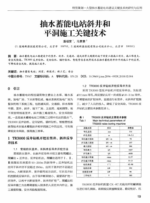 抽水蓄能电站斜井和平洞施工关键技术