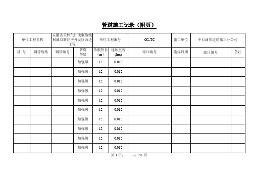 28管道施工记录(附页)