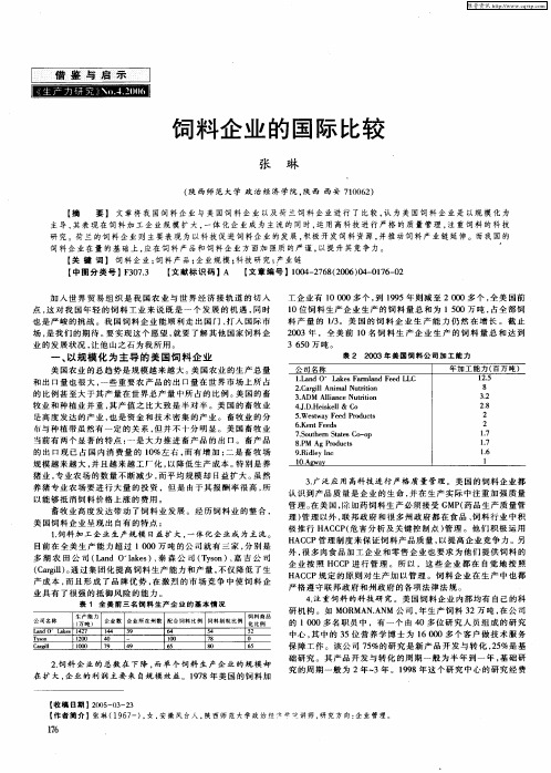 饲料企业的国际比较